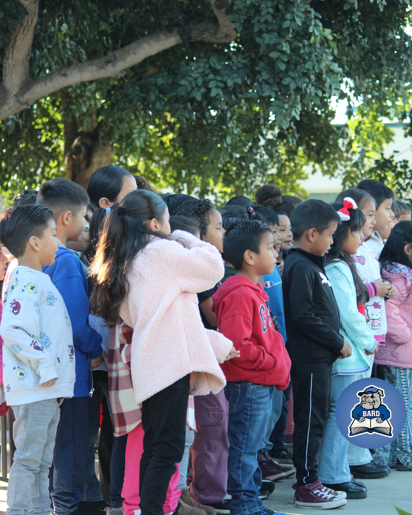 Students accepting awards + Flag Gathering