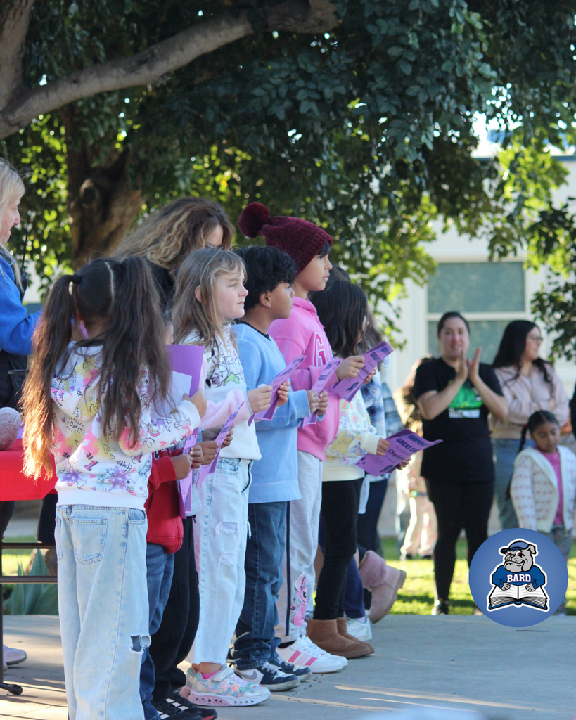 Students accepting awards + Flag Gathering