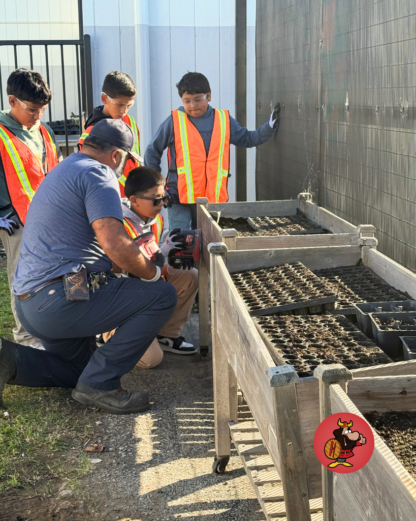 Junior City Corps, a group of 5th graders teamed up with Mr. Eddy to help restore the raised garden beds using sanders