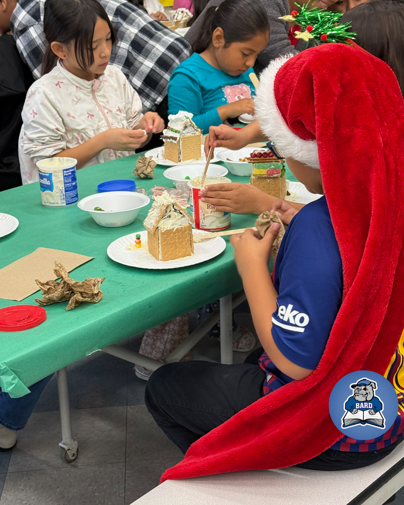 students creating Gingerbread Houses