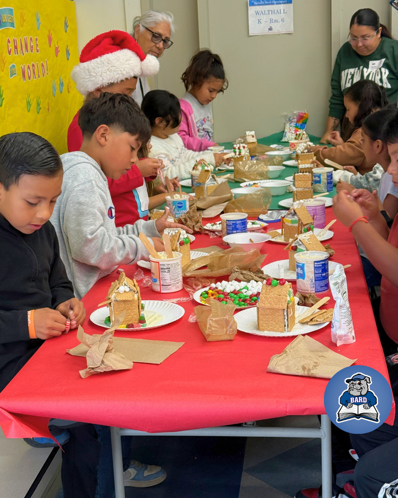 students creating Gingerbread Houses