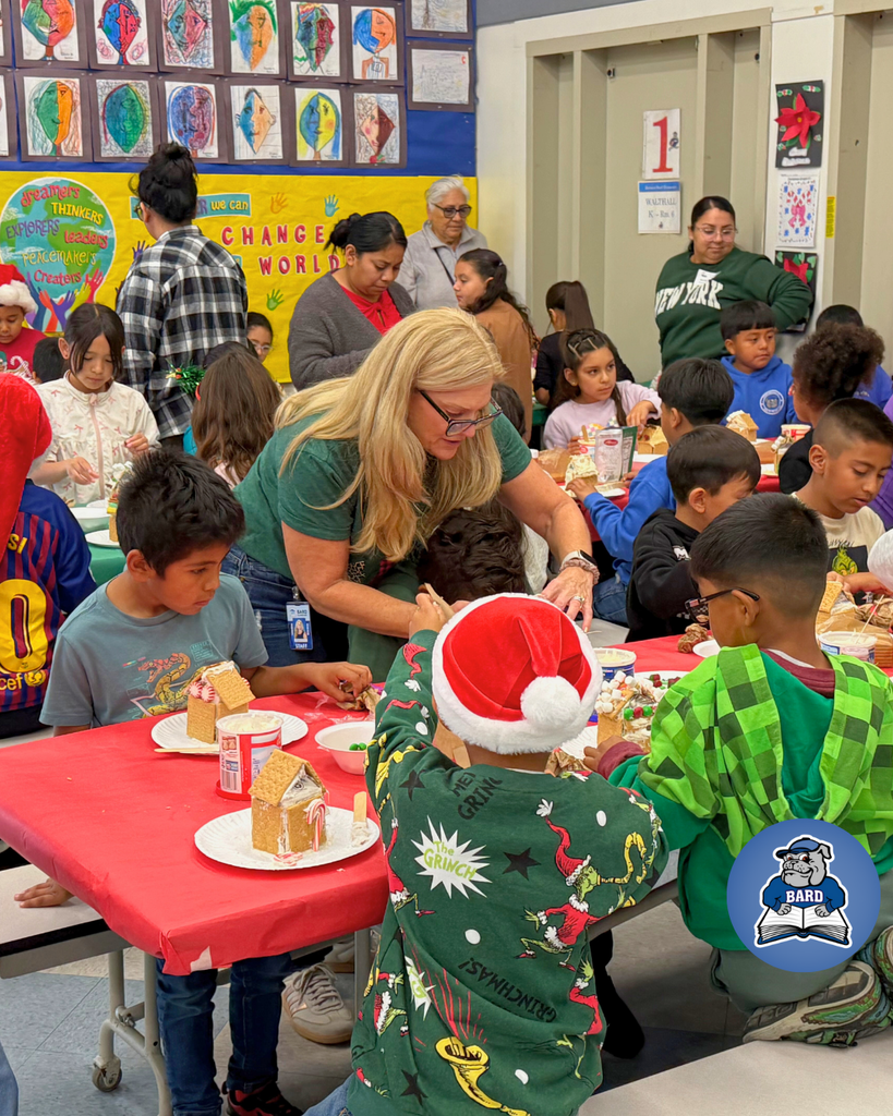 students creating Gingerbread Houses