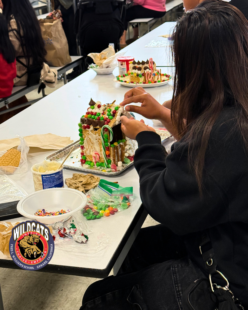 students enjoyed a festive Gingerbread House Family Activity