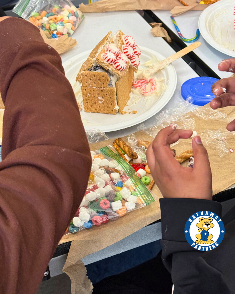 students creating Gingerbread Houses