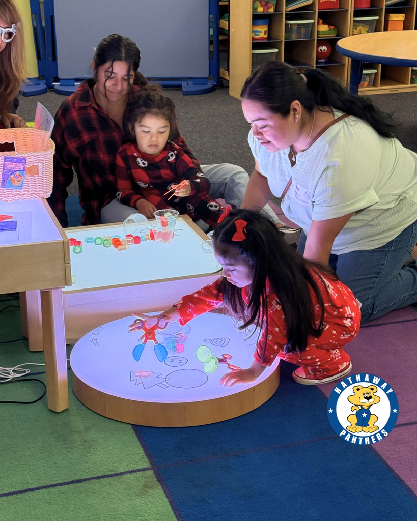 preschool winter celebration with student, parents and teachers