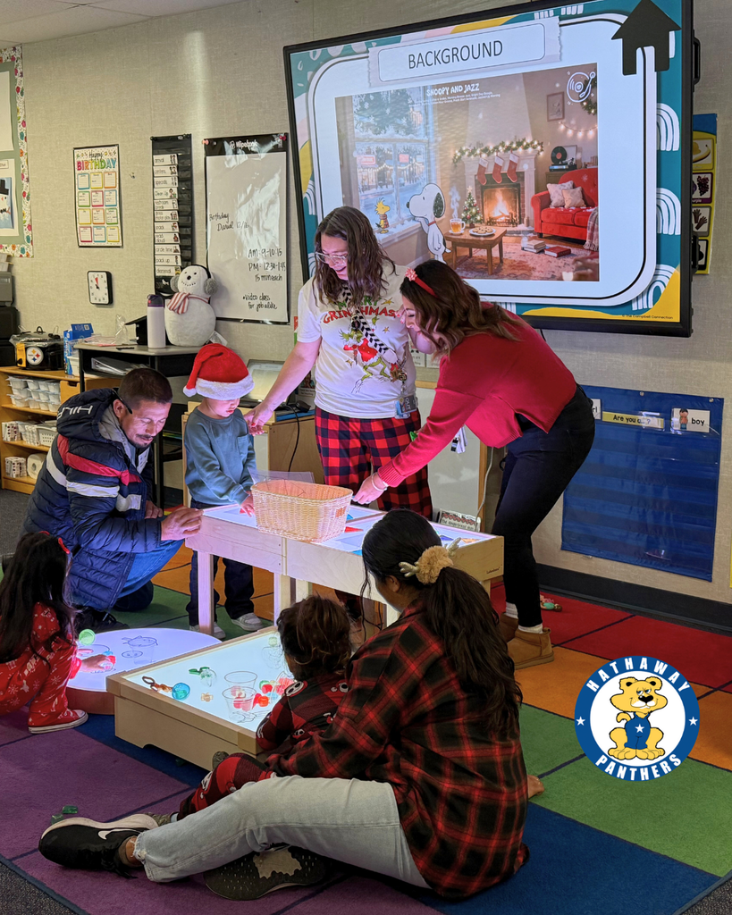 preschool winter celebration with student, parents and teachers