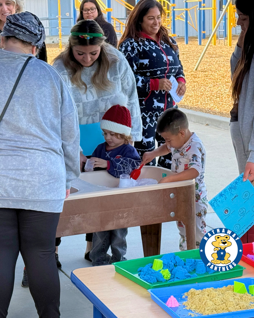 preschool winter celebration with student, parents and teachers
