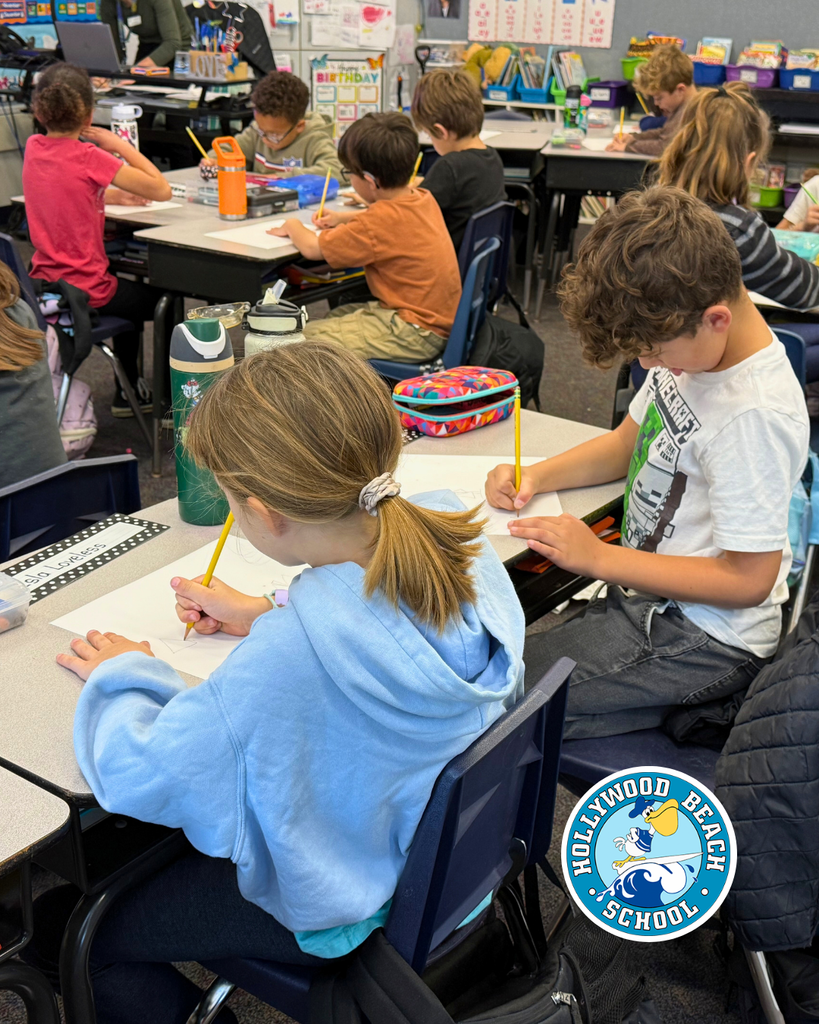 2nd graders enjoying an art lesson