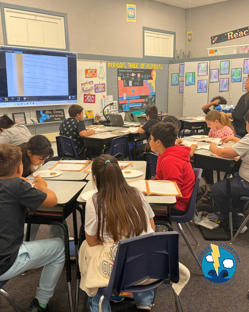 student participating in mining activity, mining a cookie