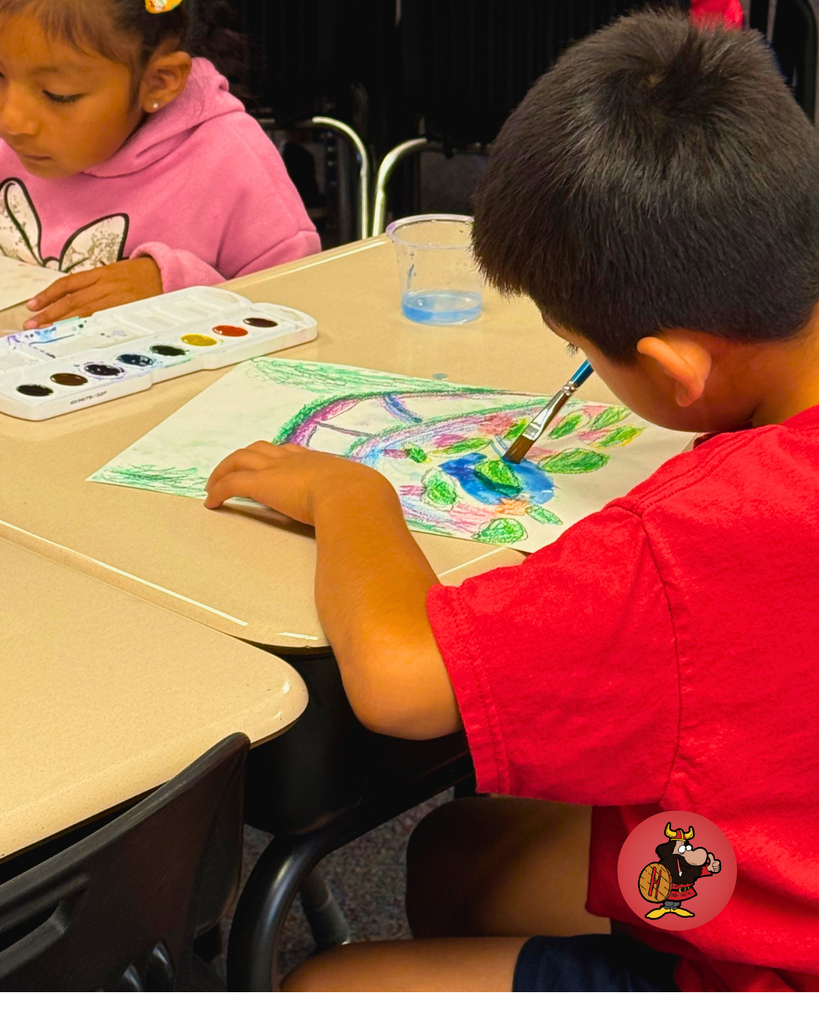 students participating in art project