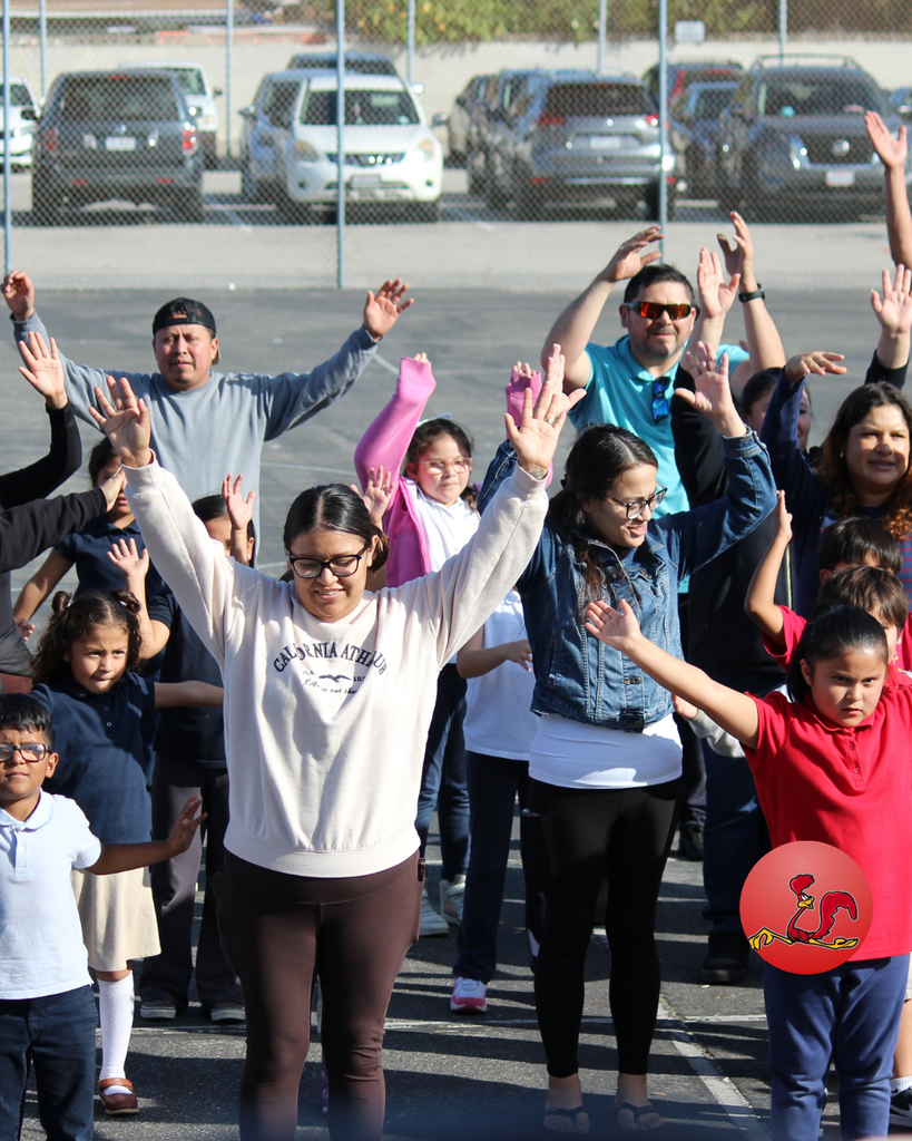 students dancing during performance