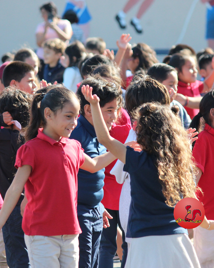 students dancing during performance