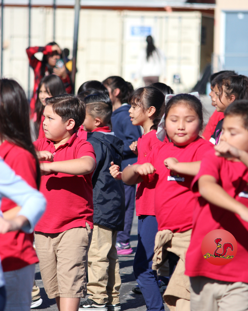 students performing dance routine