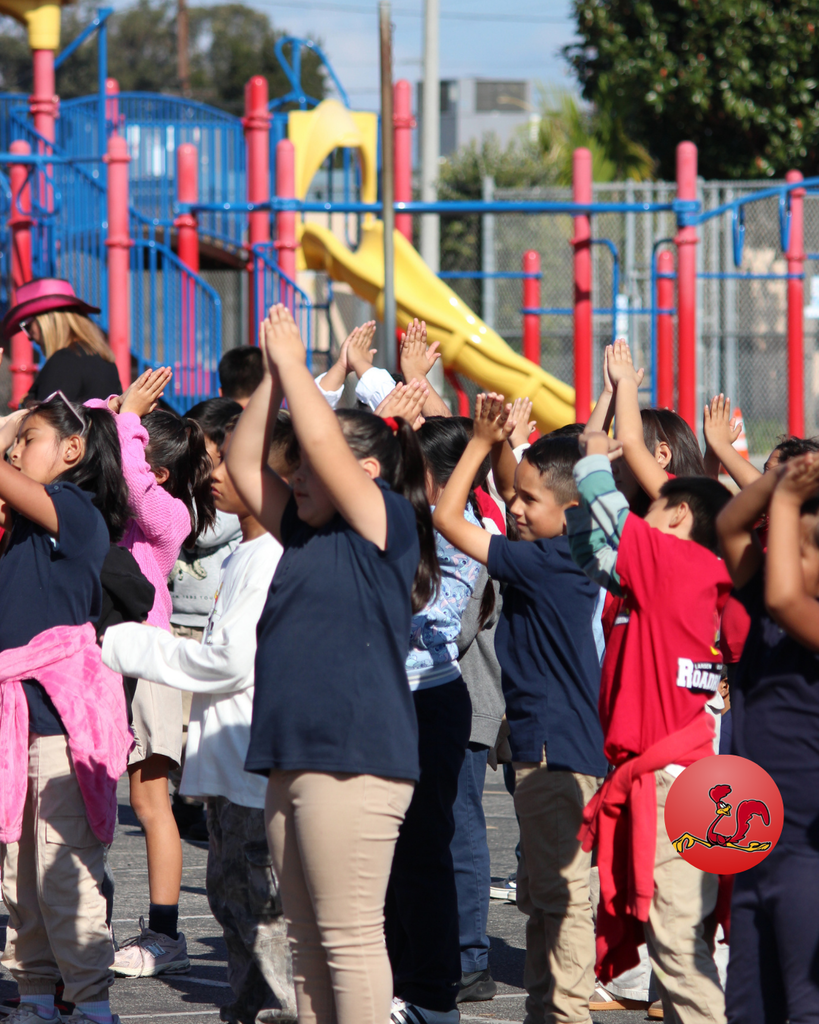 students performing dance routine