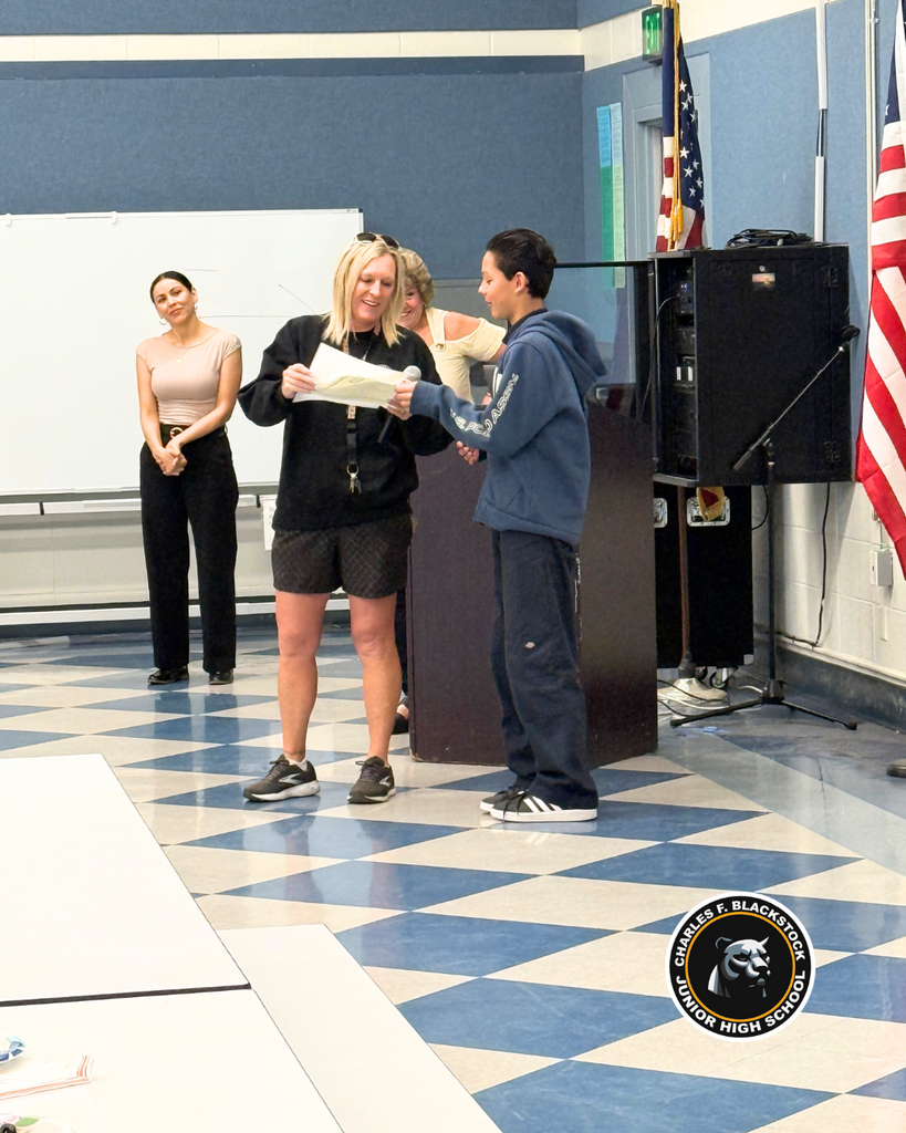 student accepting award