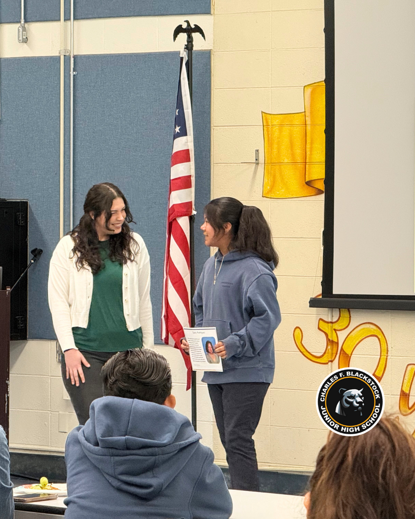 student accepting award