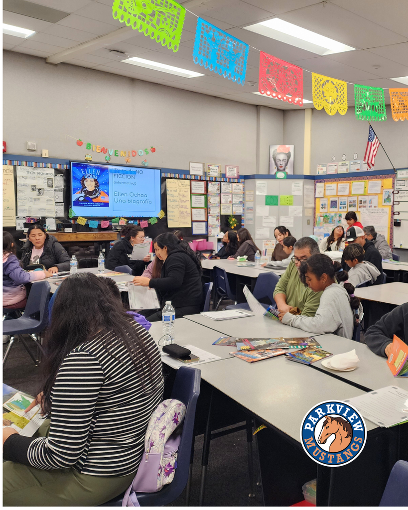 parents and students at Dual Language Literary night