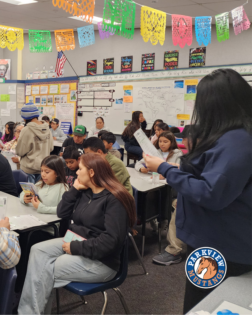 parents and students at Dual Language Literary night
