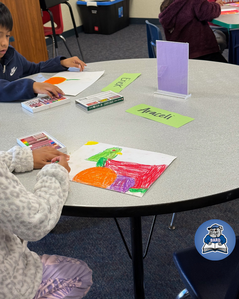 First graders at Bard Elementary School enjoyed an art lesson