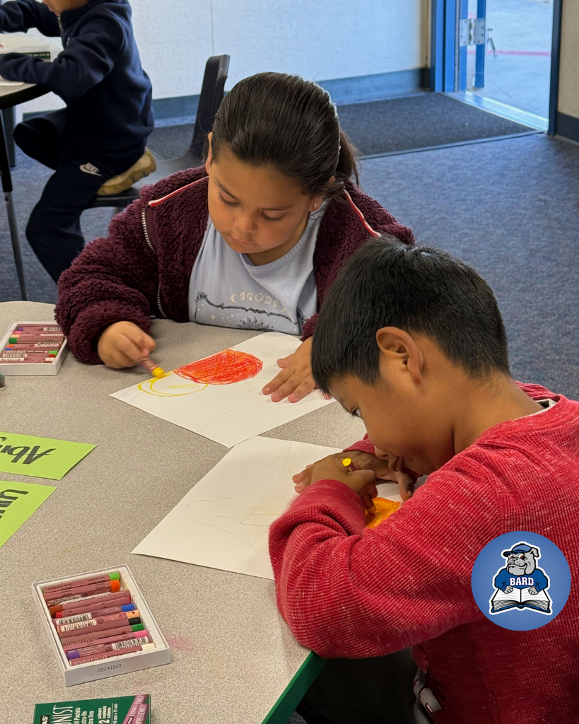 First graders at Bard Elementary School enjoyed an art lesson