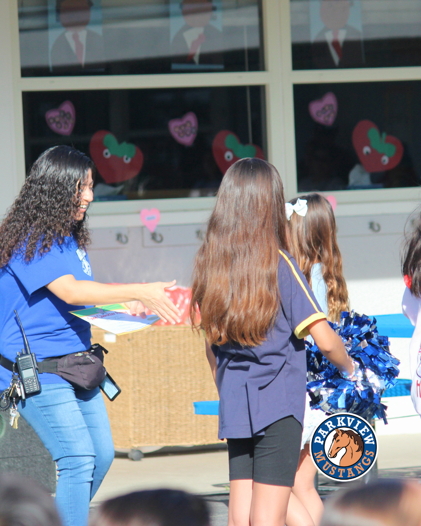 students attending parkview flag gathering