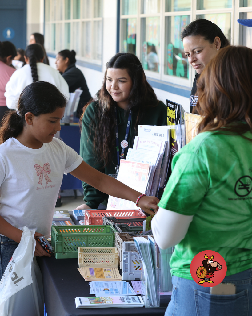 students and teacher at Haycox Open House