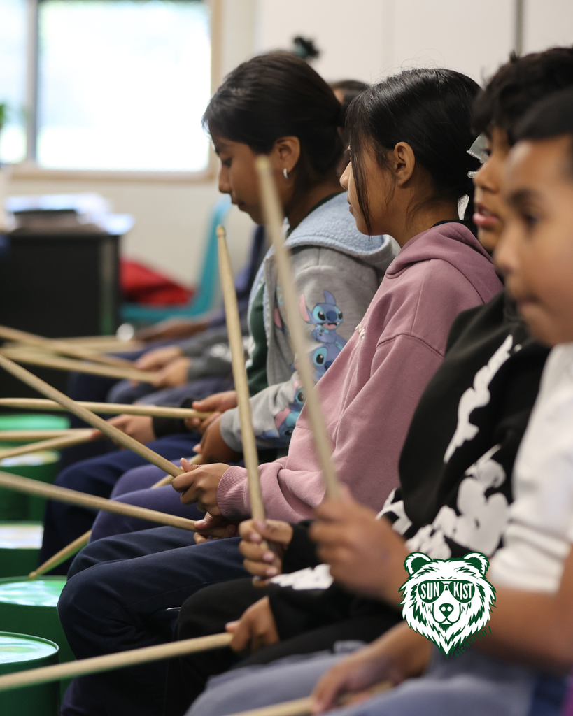 students in band class