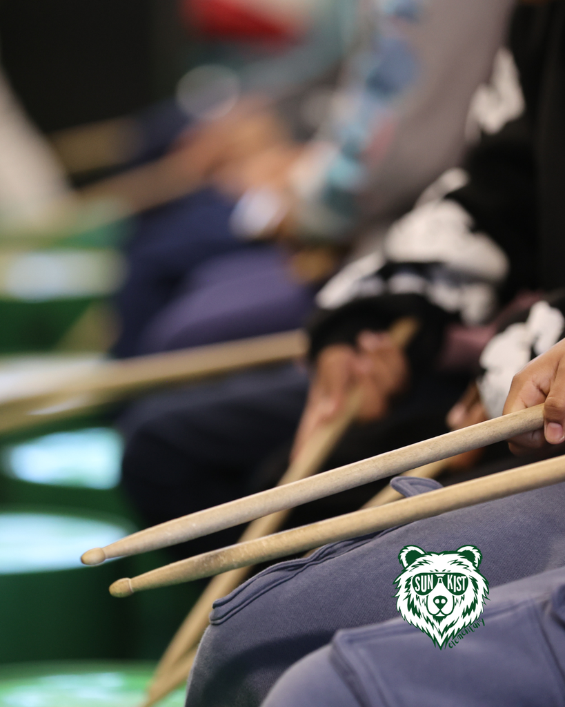 students in band class