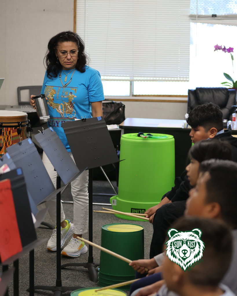 students in band class