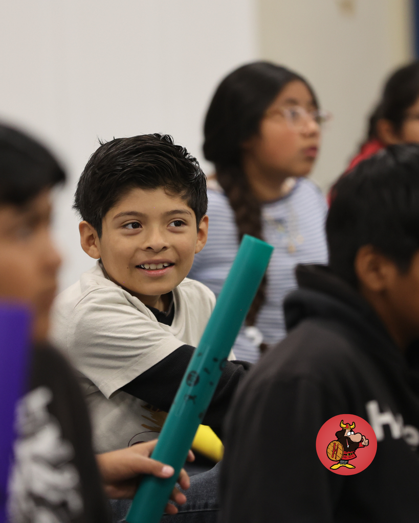 students engaged during band class