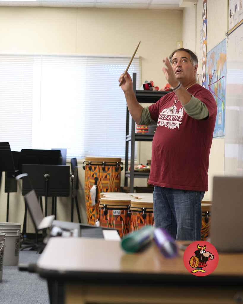 students engaged during band class