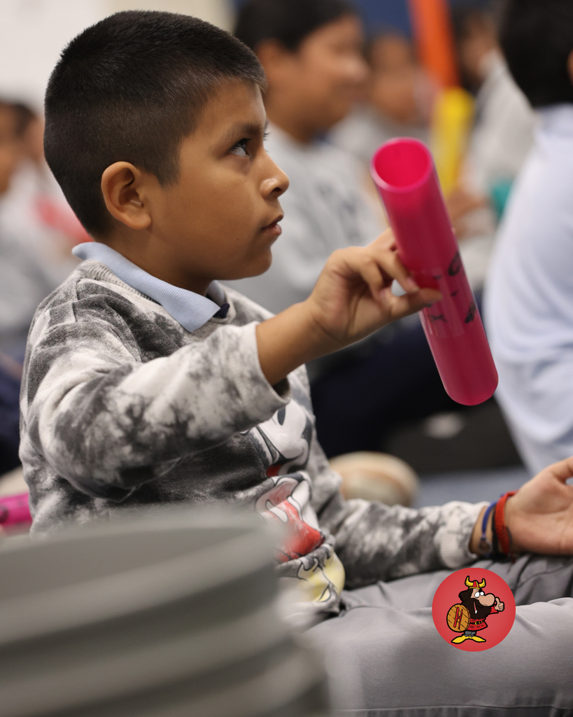 students engaged during band class