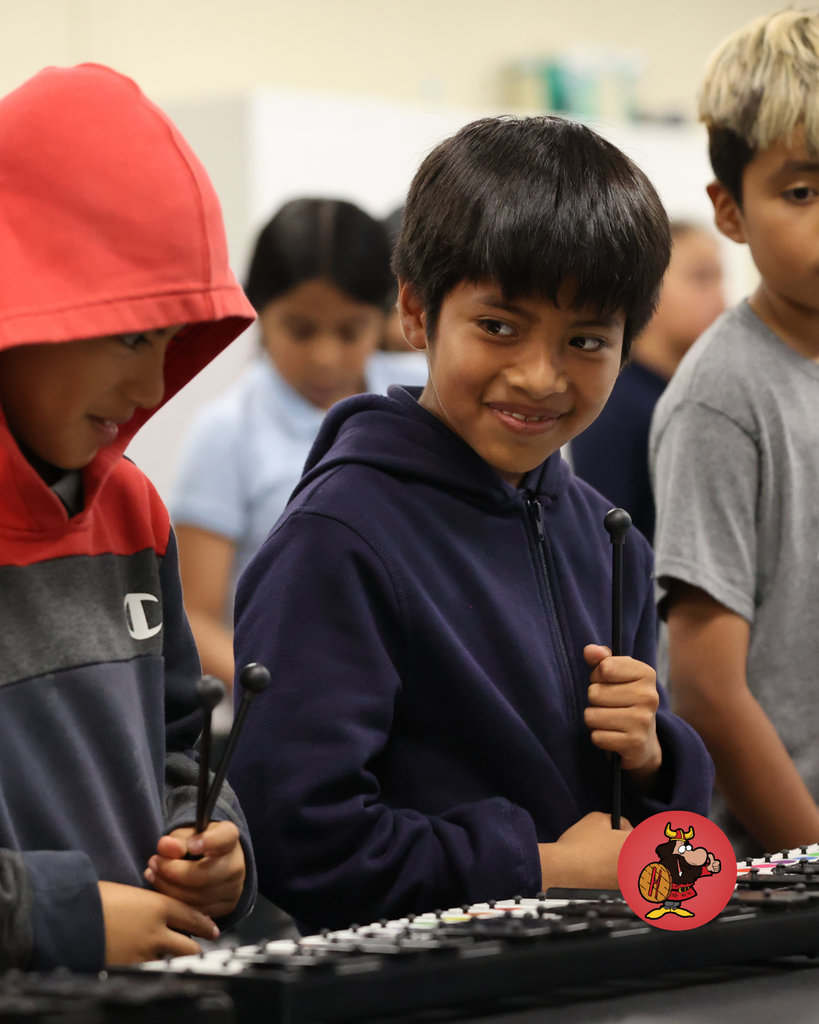 Students in music class