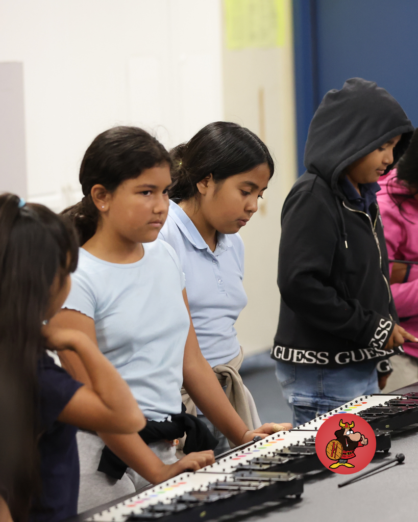 Students in music class