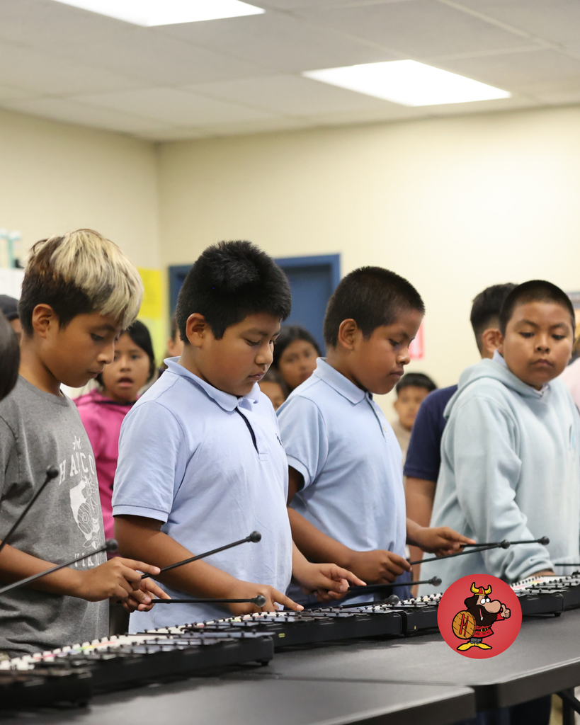 Students in music class