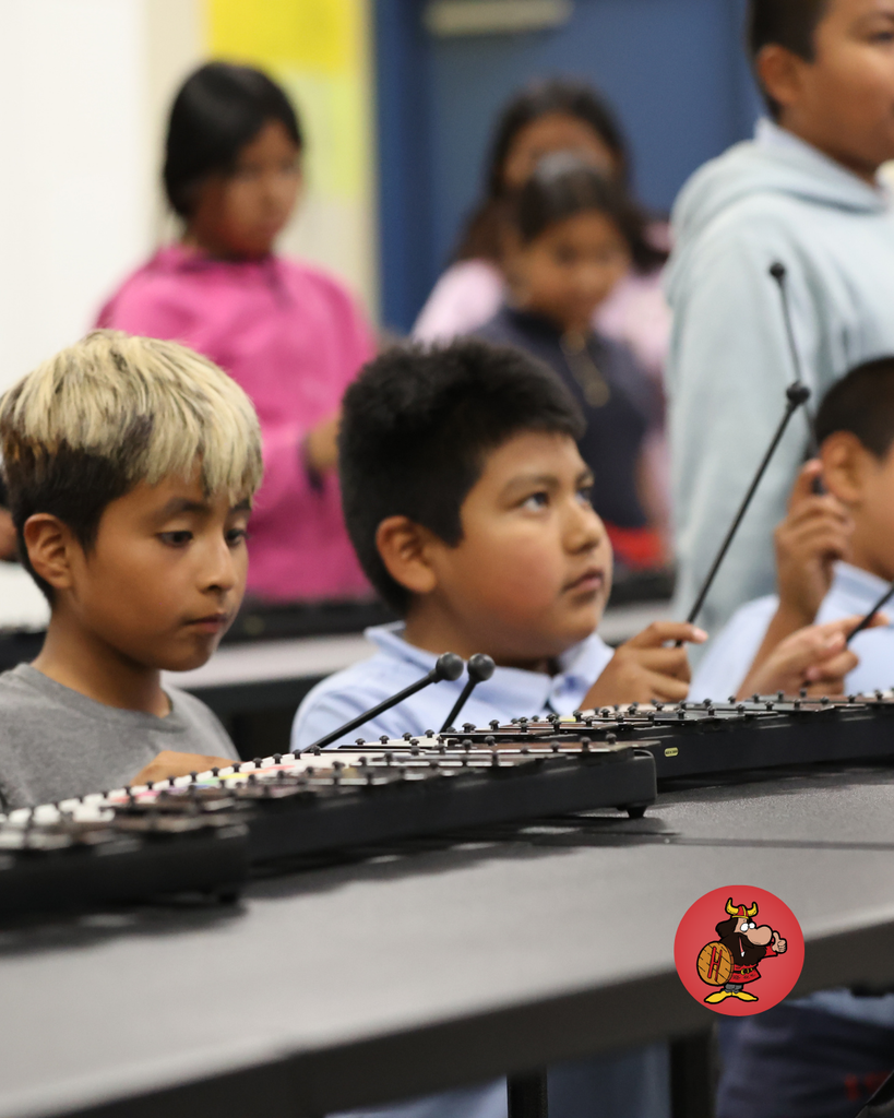 Students in music class