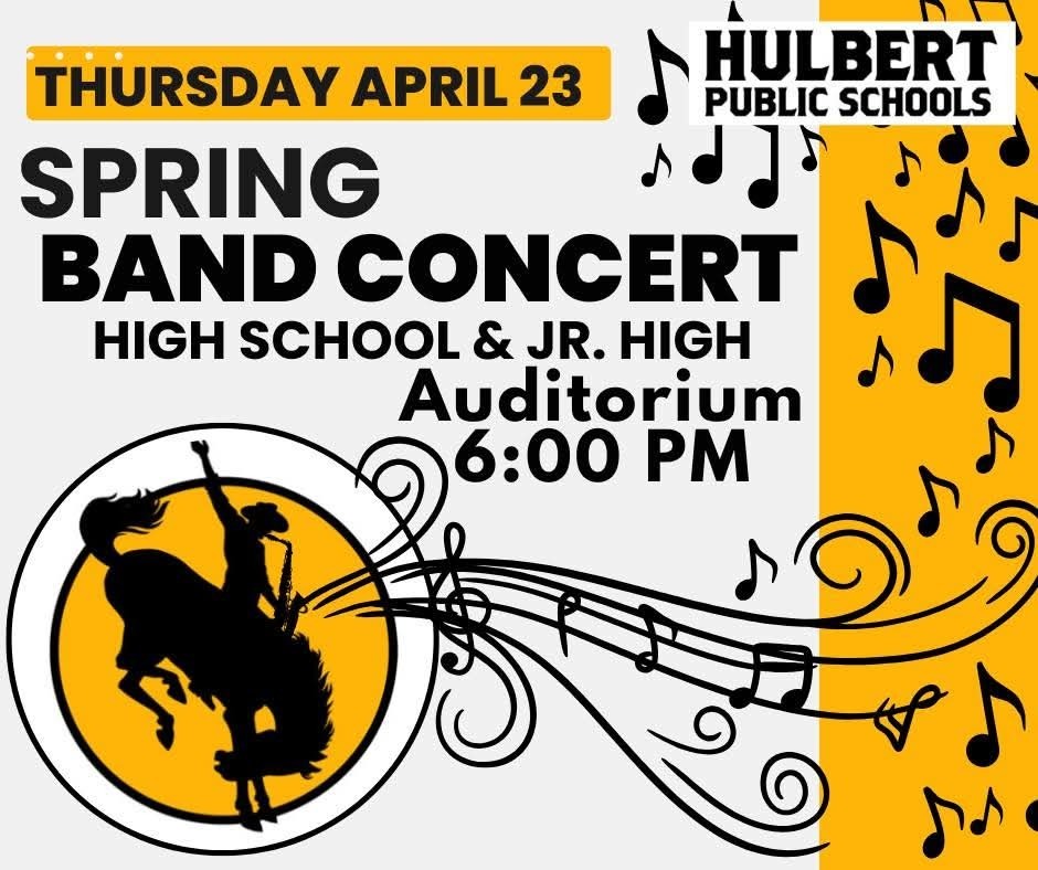Spring Band Concert Thursday, April 23rd at 6:00 p.m.