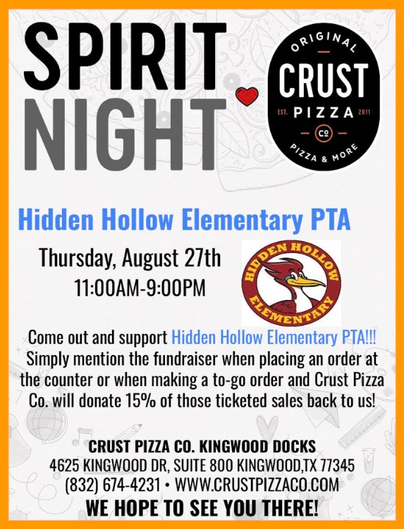 Crust Pizza Spirit Night