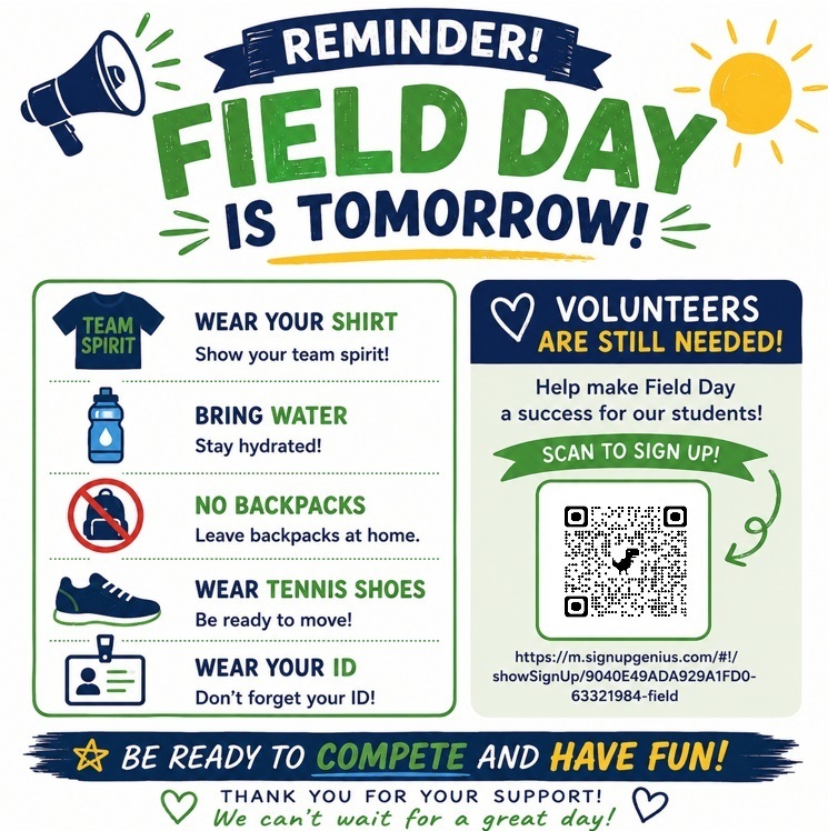 6th Grade Field Day Reminder