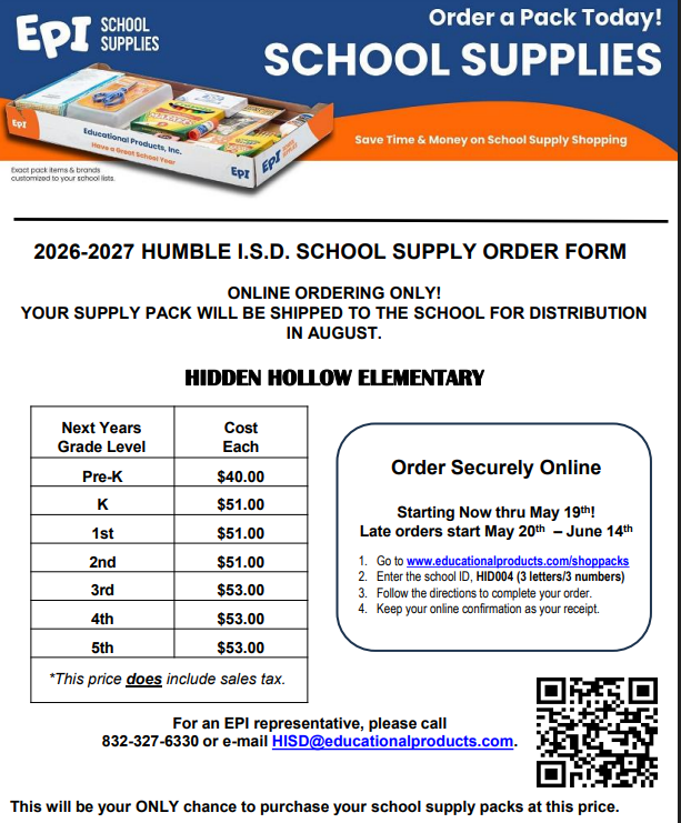 Order School Supplies