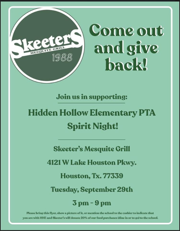 Skeeters Spirit Night