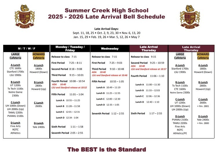 bell schedule