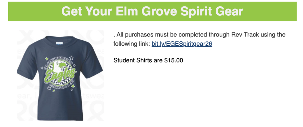 Elm Grove Spirit Gear