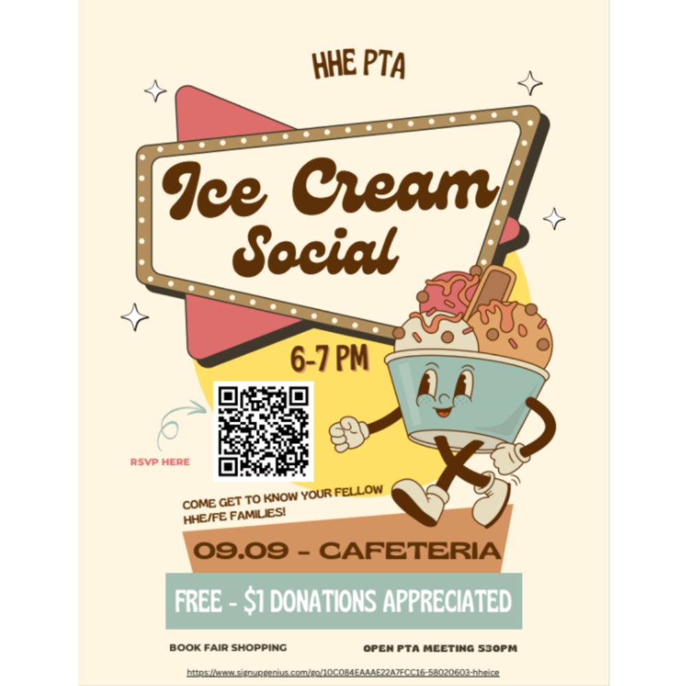 PTA Ice Cream Social and Late Shopping Day for Book Fair
