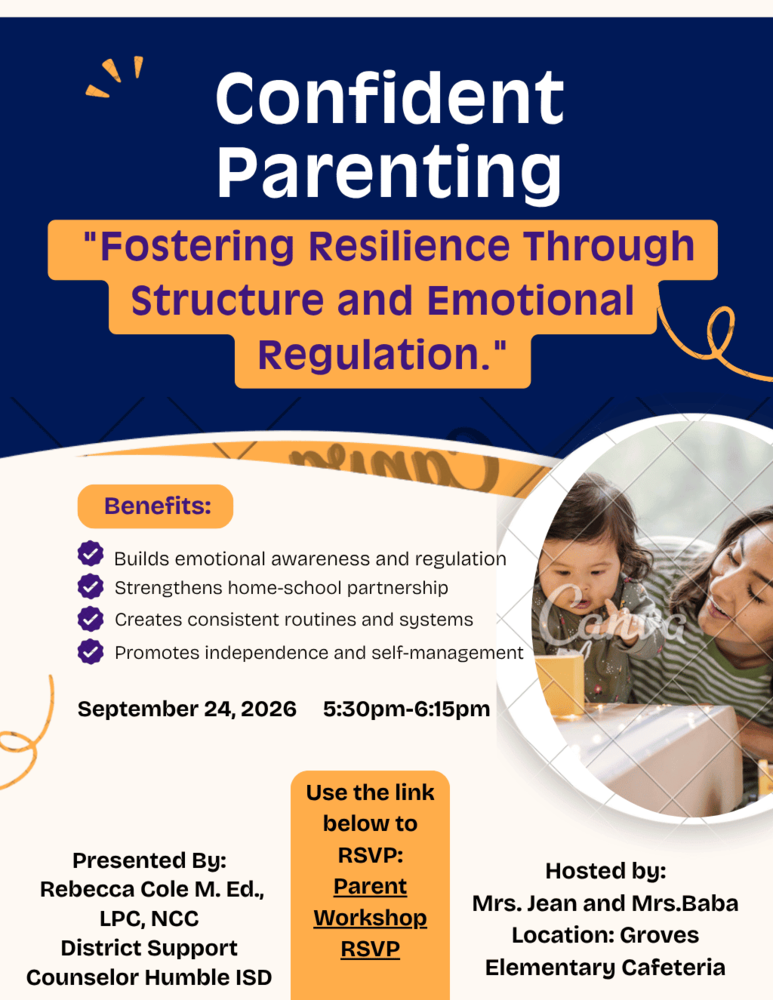 Confident Parenting, "Fostering Resilience Through Structure and Emotional Regulation" , Parent Workshop on September 24, 2026 from 5:30PM to 6:15PM