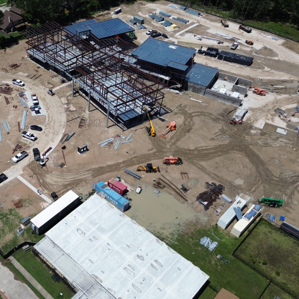 mosaic construction drone image