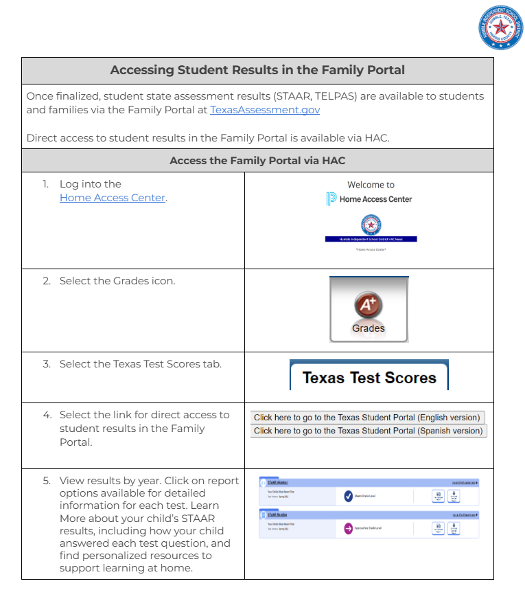 How to access studnet results in the Family Portal (English)