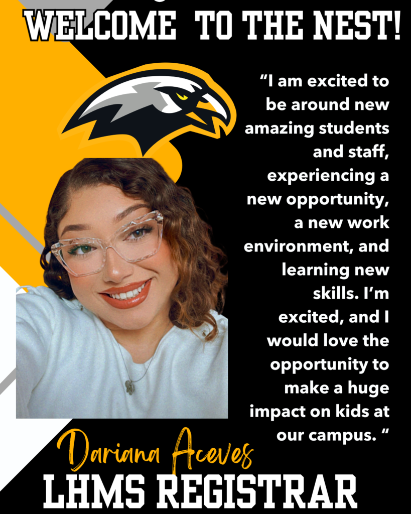 Please give a warm LHMS welcome to our Registrar, Ms. Aceves! #LHMSHawks