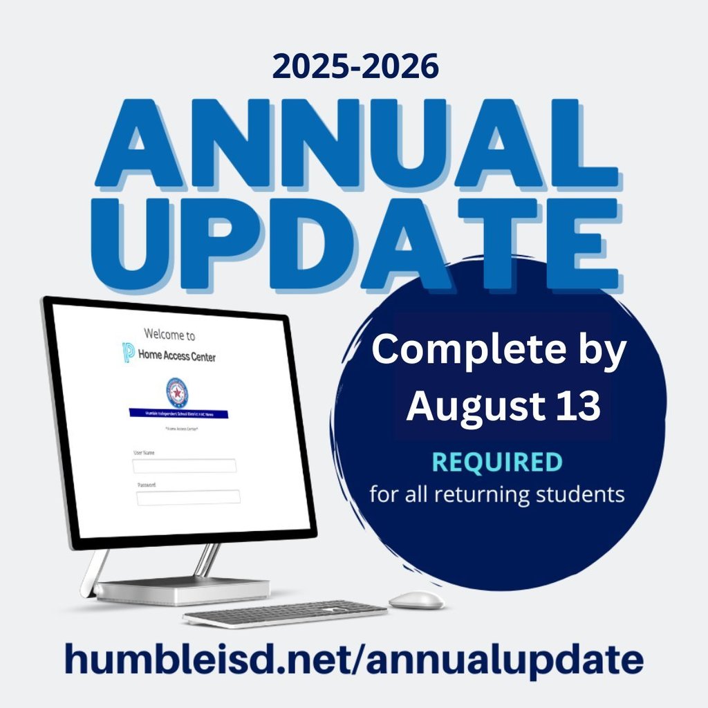 Annual Update flier for all returning students.