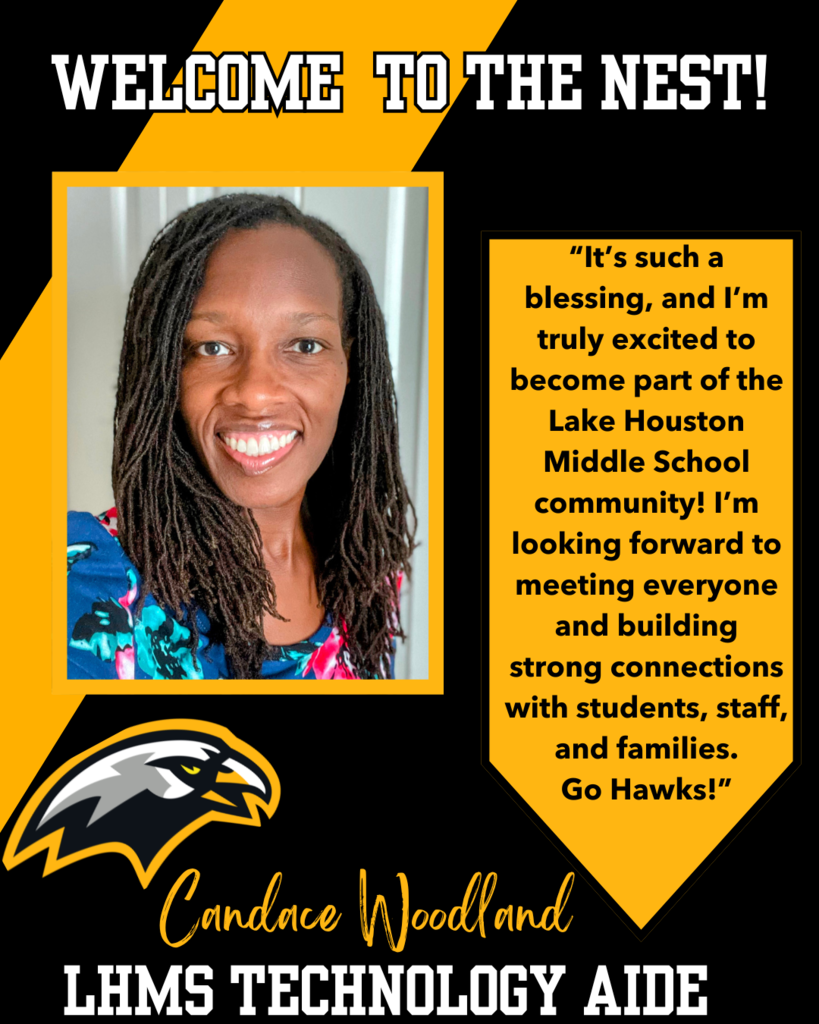 Please give a warm LHMS welcome to our Technology Aide, Ms. Woodland! #LHMSHawks